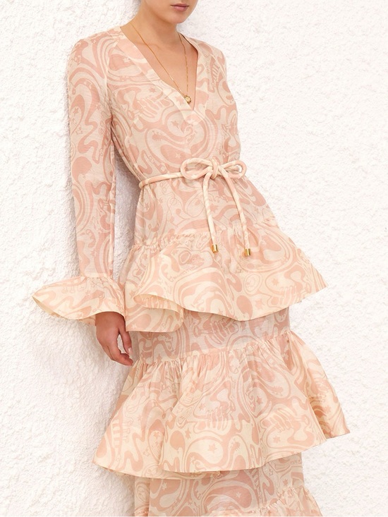 Zimmermann Dresses & Skirts - Zimmermann Ruffled Printed Linen And Silk-Blended Maxi Dress